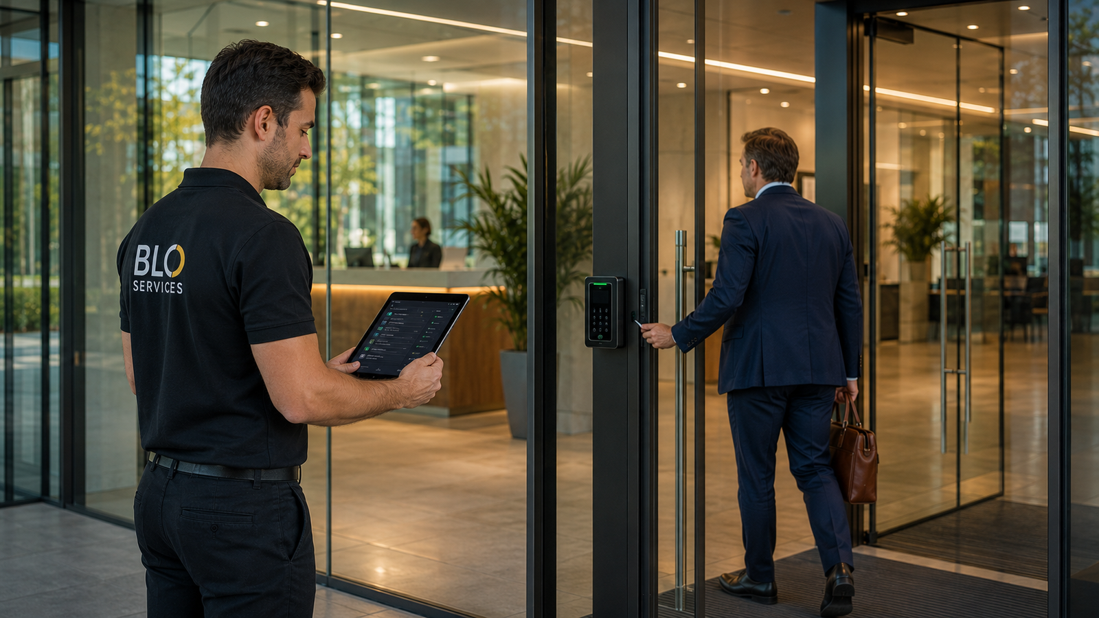 Professionele controle van een slim toegangscontrolesysteem door BLO Services in Leuven.